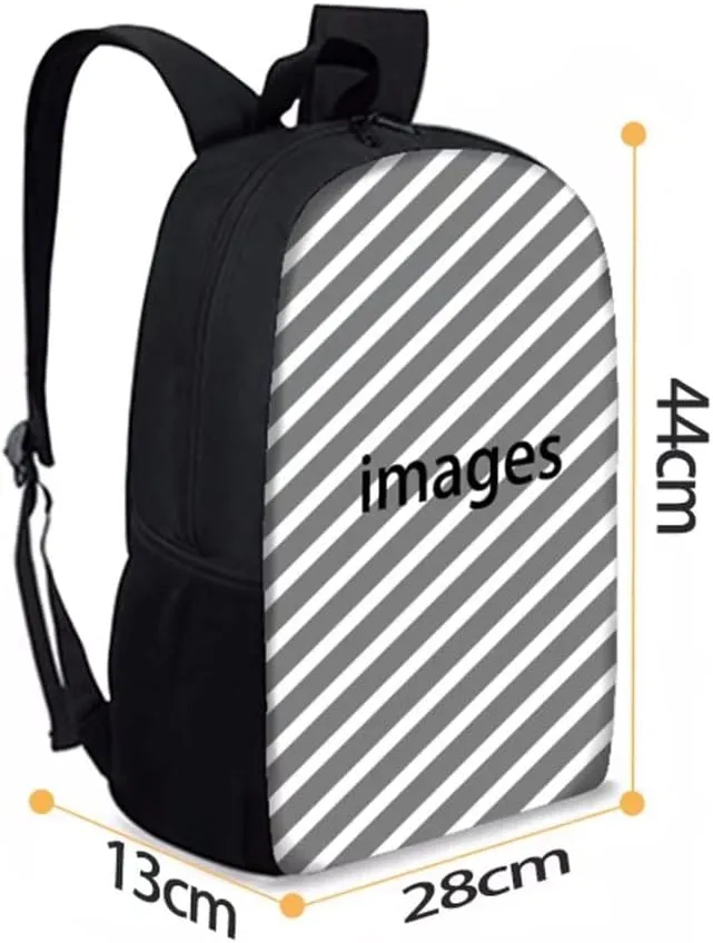 AmzPrint Butterfly Fish 17 Inch Black Shoulder Lightweight Book Bags Coral Cartoon Print Kids Backpack Boys Girls