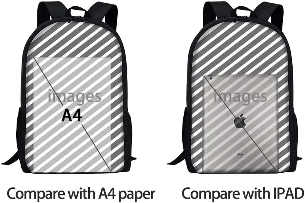 AmzPrint Butterfly Fish 17 Inch Black Shoulder Lightweight Book Bags Coral Cartoon Print Kids Backpack Boys Girls