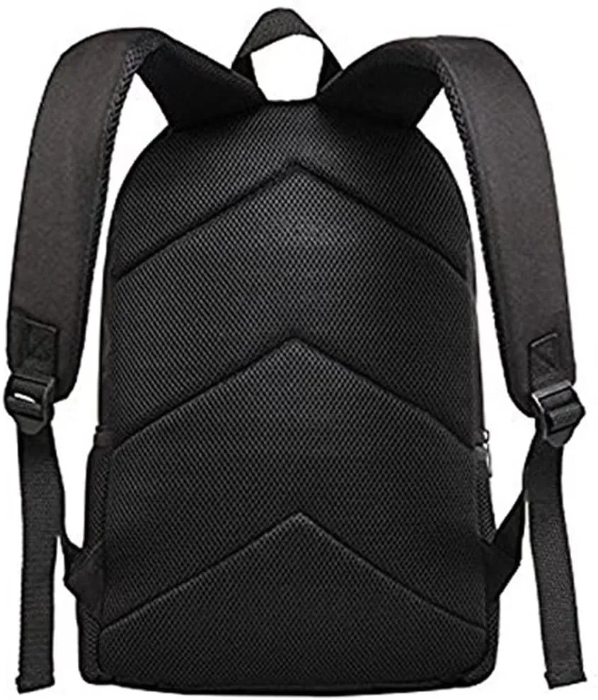 AmzPrint Butterfly Fish 17 Inch Black Shoulder Lightweight Book Bags Coral Cartoon Print Kids Backpack Boys Girls