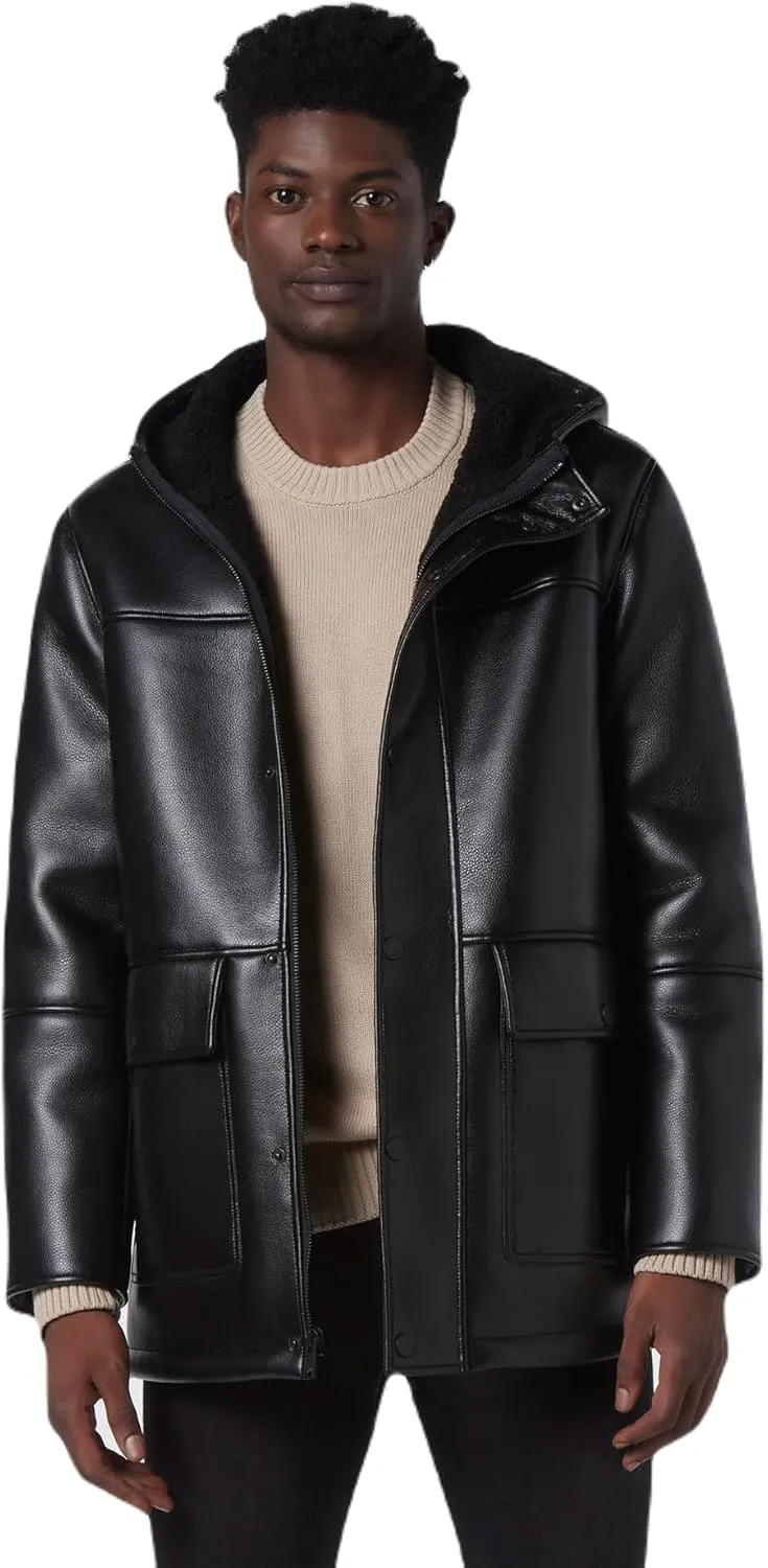 Andrew Marc Men's Faux Leather Sherling Jacket