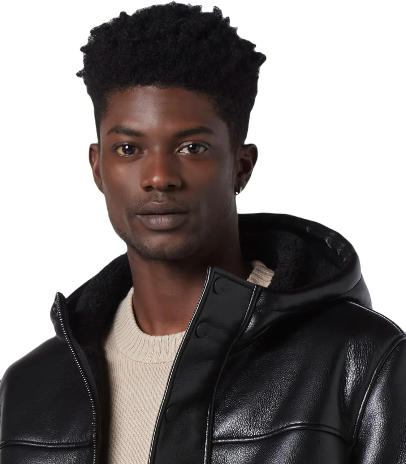Andrew Marc Men's Faux Leather Sherling Jacket