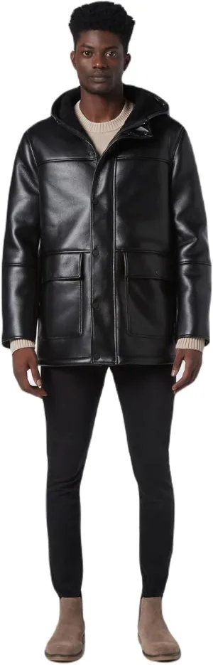 Andrew Marc Men's Faux Leather Sherling Jacket