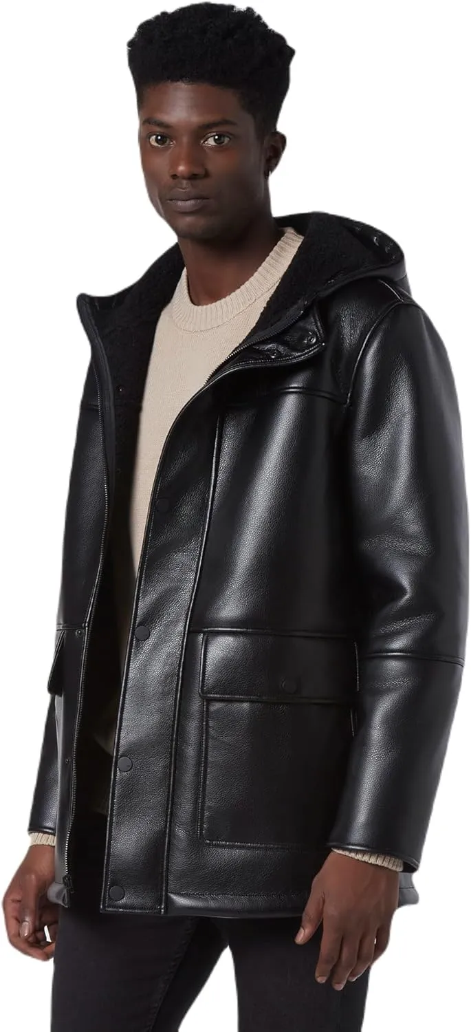 Andrew Marc Men's Faux Leather Sherling Jacket
