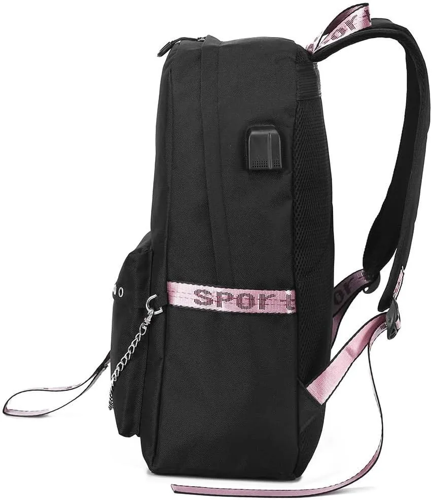 Anime Sword Art Online Backpack School Bag Kirigaya Kazuto Kirito Daypack Student Bag with USB Port 4