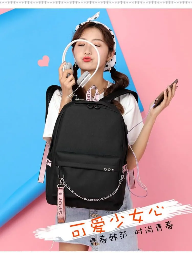 Anime Sword Art Online Backpack School Bag Kirigaya Kazuto Kirito Daypack Student Bag with USB Port 6