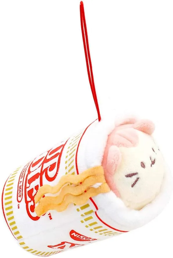 Anirollz Stuffed Animal Plush Toy - Official Nissin Cup Noodle Roll Blanket Outfitz Doll |Soft, Squishy, Warm, Cute, Comfort, Safe| Pillow with Kitty - Birthday Decorations Gift Set 3" & 6" Kittiroll