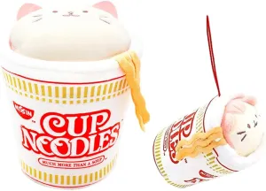 Anirollz Stuffed Animal Plush Toy - Official Nissin Cup Noodle Roll Blanket Outfitz Doll |Soft, Squishy, Warm, Cute, Comfort, Safe| Pillow with Kitty - Birthday Decorations Gift Set 3" & 6" Kittiroll