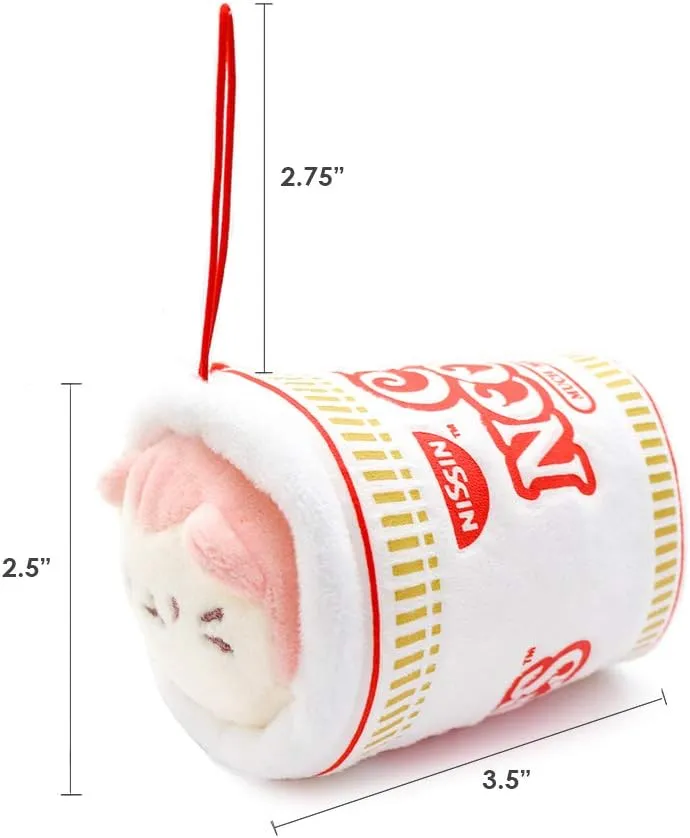 Anirollz Stuffed Animal Plush Toy - Official Nissin Cup Noodle Roll Blanket Outfitz Doll |Soft, Squishy, Warm, Cute, Comfort, Safe| Pillow with Kitty - Birthday Decorations Gift Set 3" & 6" Kittiroll