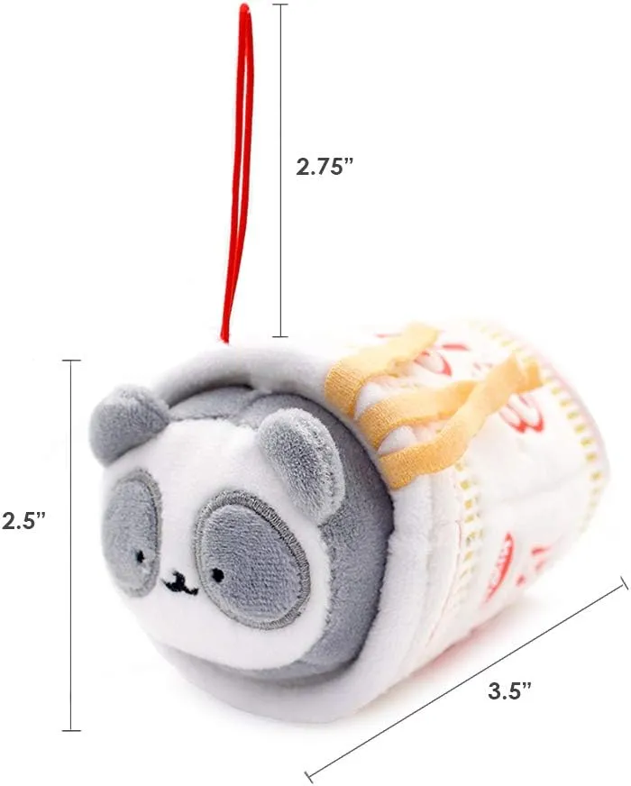 Anirollz Stuffed Animal Plush Toy - Official Nissin Cup Noodle Roll Blanket Outfitz Doll |Soft, Squishy, Warm, Cute, Comfort, Safe| Pillow with Panda - Birthday Decorations Gift Set 3" & 6" Pandaroll
