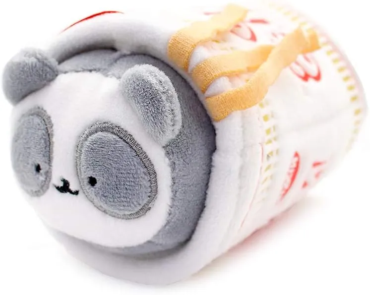 Anirollz Stuffed Animal Plush Toy - Official Nissin Cup Noodle Roll Blanket Outfitz Doll |Soft, Squishy, Warm, Cute, Comfort, Safe| Pillow with Panda - Birthday Decorations Gift Set 3" & 6" Pandaroll