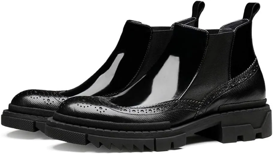 Ankle Boots For Men Mens Low Heel Chelsea Boots Show Party Office Holiday For Club The First Layer Of Cowhide Pure Genuine Leather