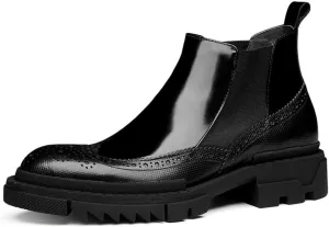 Ankle Boots For Men Mens Low Heel Chelsea Boots Show Party Office Holiday For Club The First Layer Of Cowhide Pure Genuine Leather