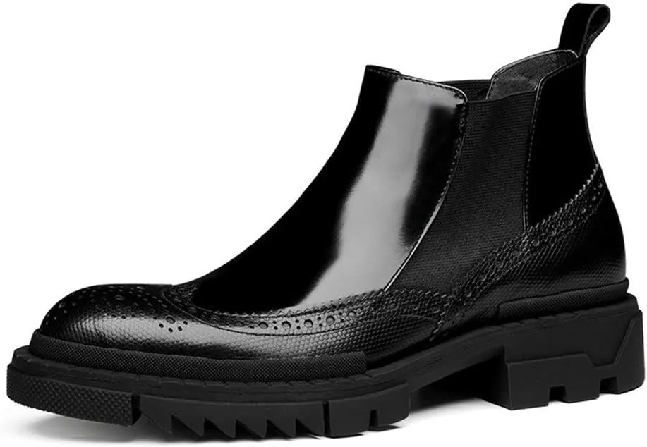 Ankle Boots For Men Mens Low Heel Chelsea Boots Show Party Office Holiday For Club The First Layer Of Cowhide Pure Genuine Leather