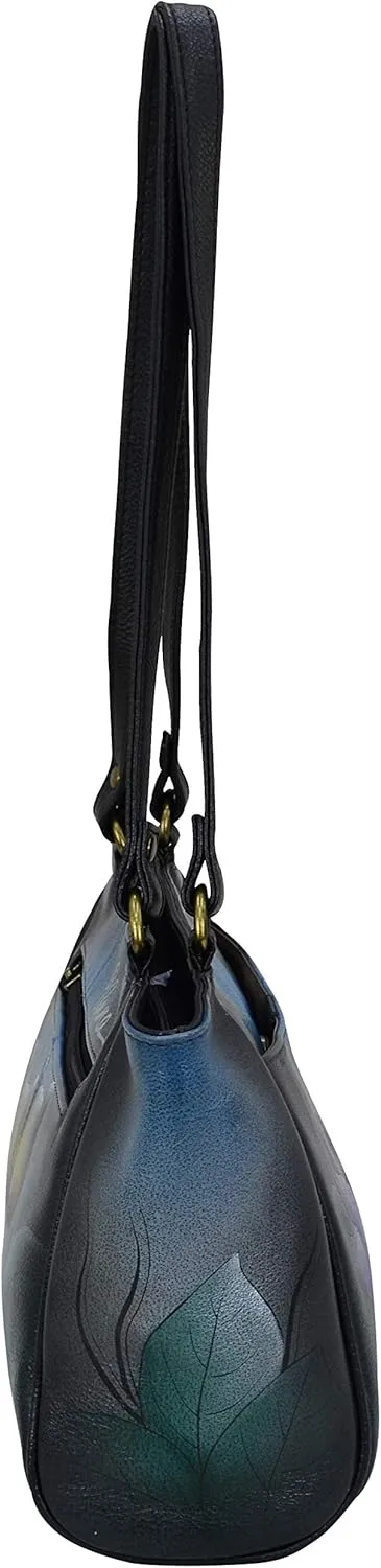 Anna by Anuschka Women's Leather Small Tote Handbag, Hand-Painted Original Artwork