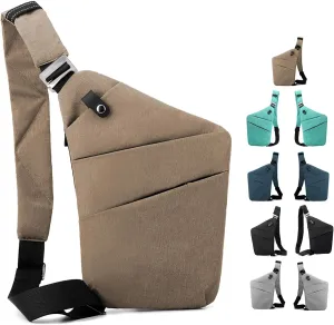 Anti Theft Crossbody Bag,Sling Bag for Women Men,Multi-pocket Chest Shoulder Bag for Travel, Sport, Work