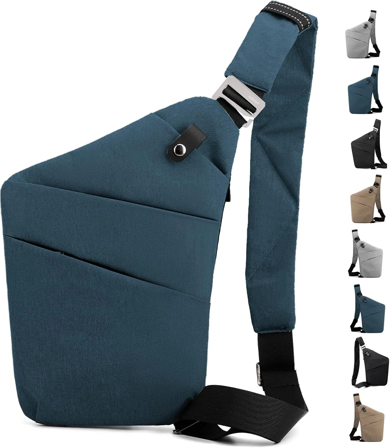 Anti Theft Crossbody Travel Bag - Multi-pocket Shoulder Bag with Adjustable Strap,Slim Sling Bag for Women Men