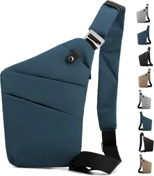 Anti Theft Crossbody Travel Bag - Multi-pocket Shoulder Bag with Adjustable Strap,Slim Sling Bag for Women Men