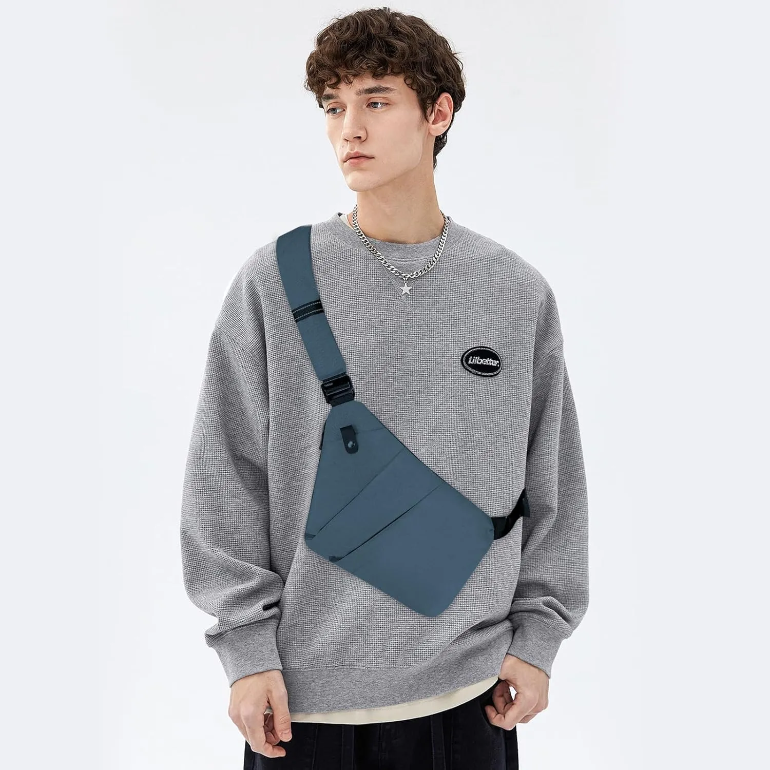 Anti Theft Crossbody Travel Bag - Multi-pocket Shoulder Bag with Adjustable Strap,Slim Sling Bag for Women Men
