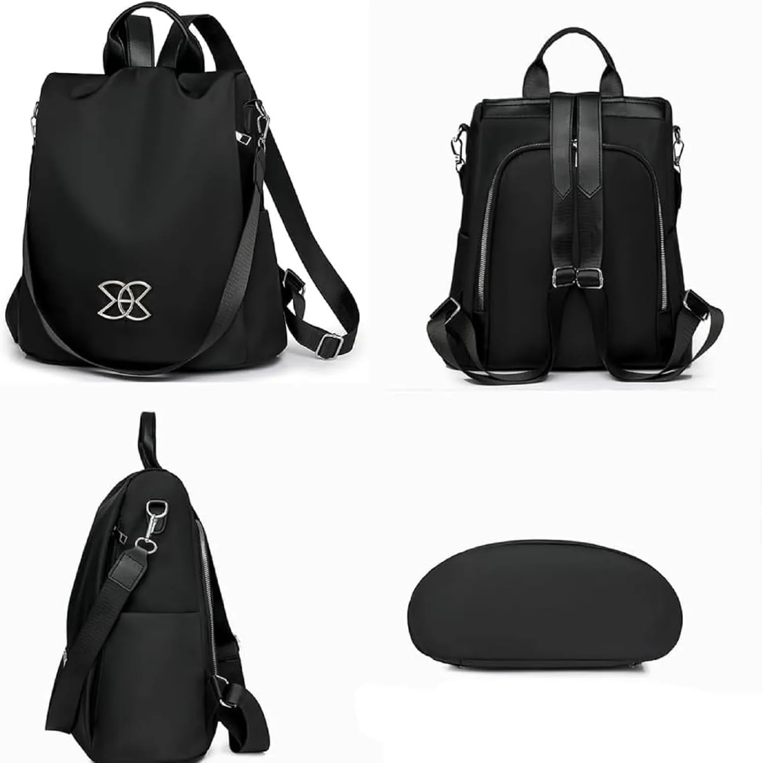 Anti-Theft Large Capacity Backpack for Women, Waterproof Oxford Crossbody Bag with Adjustable Strap for Travel Use (Black sequins)