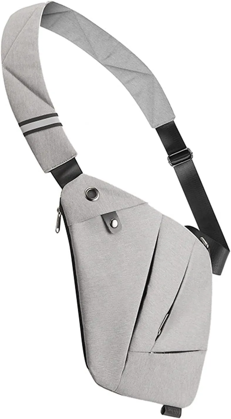 Anti Theft Travel Bag, Personal Pocket Bag For Travel Body Bag, Safe Travel Bag Slim Sling Purses for Men The Perfect Companion For Bicycle Hiking Jogging (Grey)