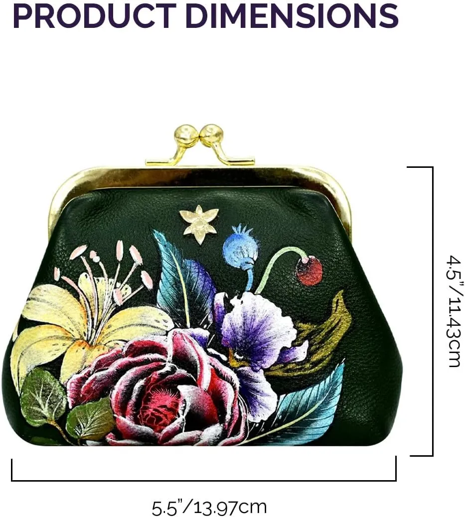 Anuschka Women’s Hand-Painted Genuine Leather Clasp Pouch with Key Fobs