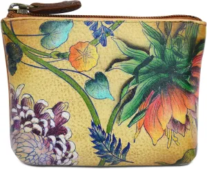 Anuschka Women’s Leather Coin Purse | Genuine Soft Leather | Hand-painted Original Art