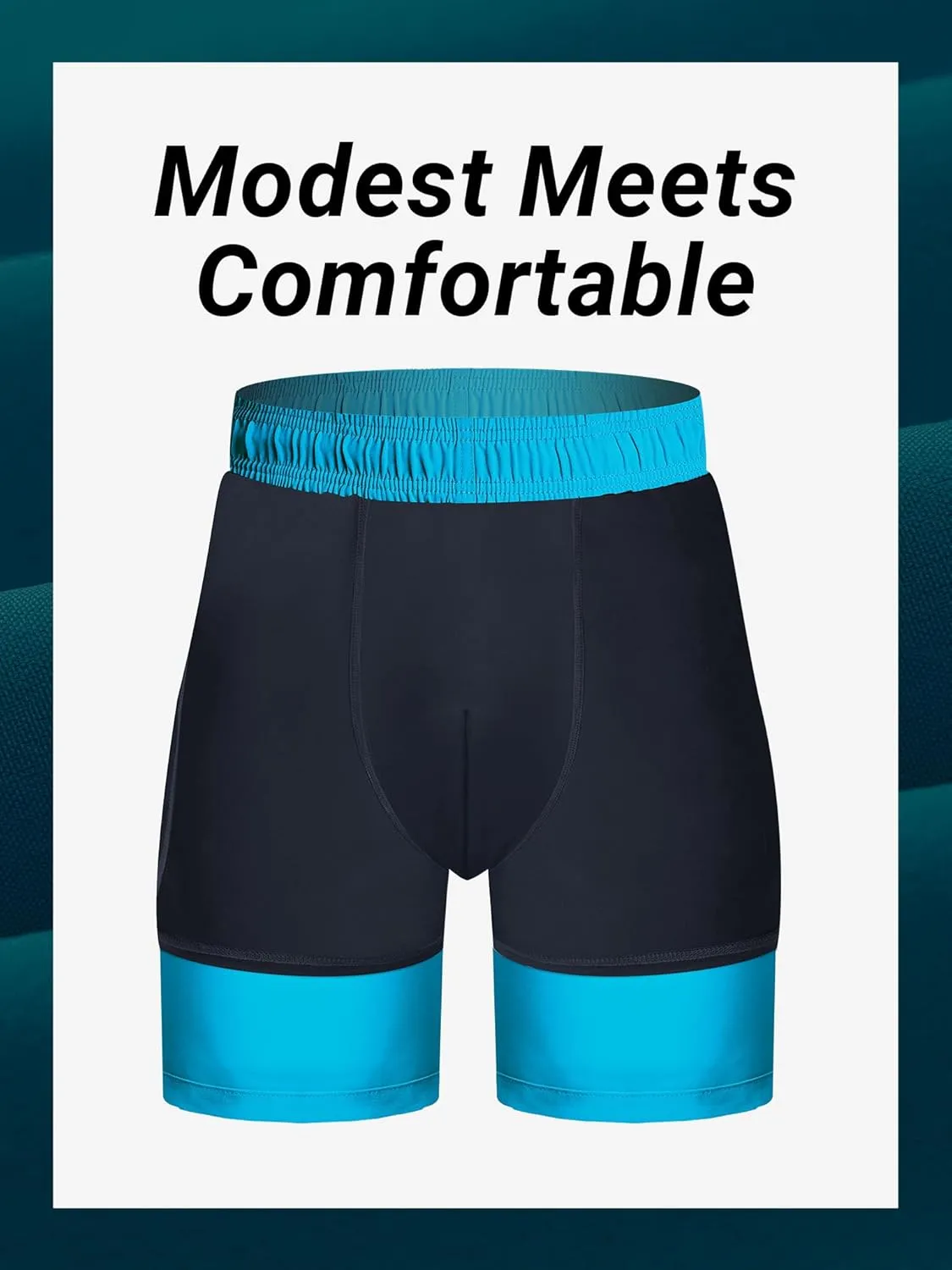 Arcweg Mens Swim Trunks with Compression Liner 2 in 1 Beach Swimming Trunks Quick Dry Swim Shorts with Zipper Pockets