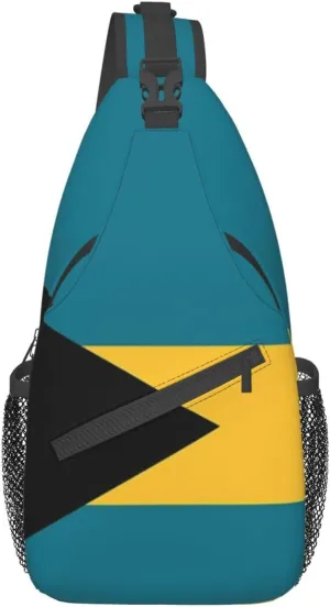 ASYG Bahamas Flag Sling Bag Crossbody Backpack Bahamian Travel Hiking Daypack Shoulder Chest Bag for Women Men