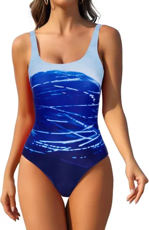 Athletic One Piece Swimsuit for Women Tummy Control Slimming Training Swimwear Bathing Suit for Youth Girls