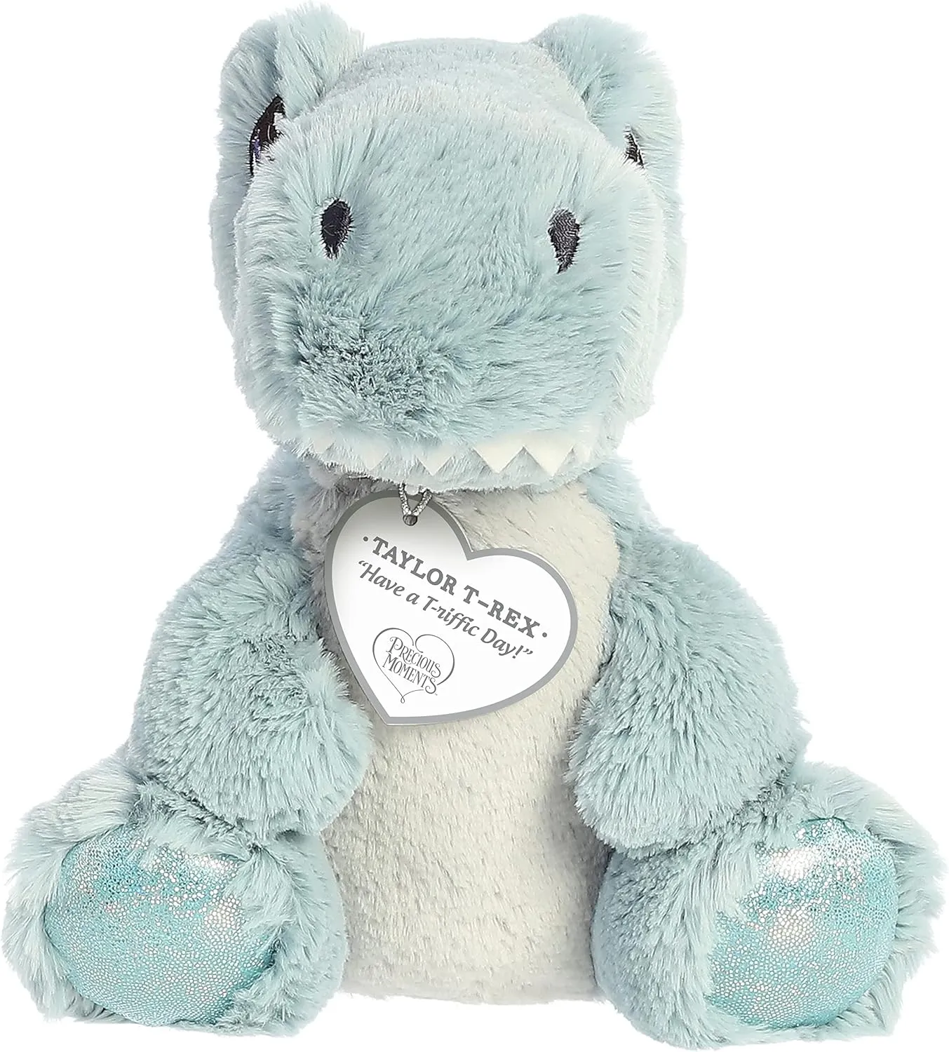 Aurora® Inspirational Precious Moments™ Taylor T-Rex Stuffed Animal - Cherished Memories - Enduring Comfort - Blue 8.5 Inches