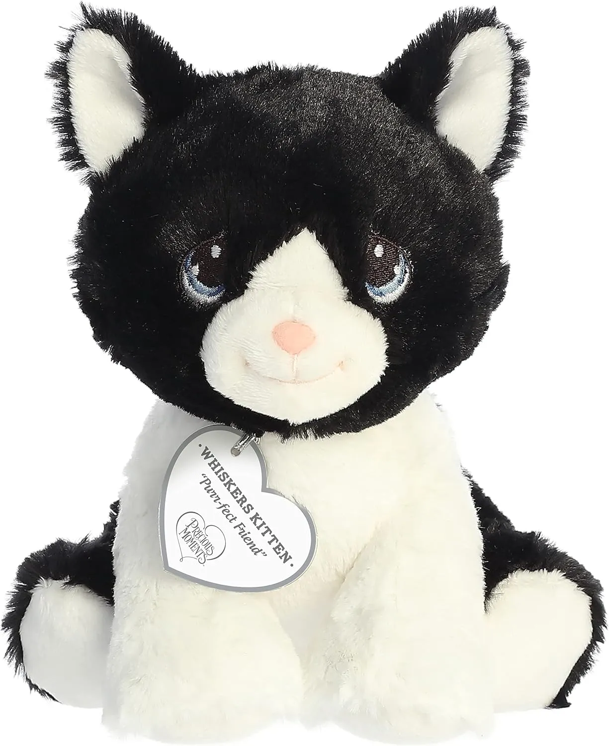 Aurora® Inspirational Precious Moments™ Whiskers Kitten Stuffed Animal - Cherished Memories - Enduring Comfort - Black 8.5 Inches