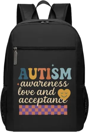 Autism Awareness Acceptance Backpack 17 Inch For Travel Laptops Backpack