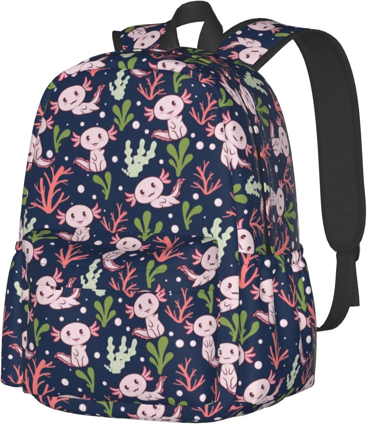 Axolotl Backpack Adjustable Strap Shoulder Bag Laptop Backpack Casual Daypack School Bag for Student Boy Girl