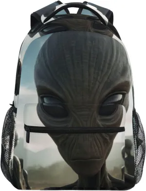 Backpack Aliens Flying Saucers Daypack Shoulder Bag Book Bag Lightweight Back Pack 11.4 ×16 In