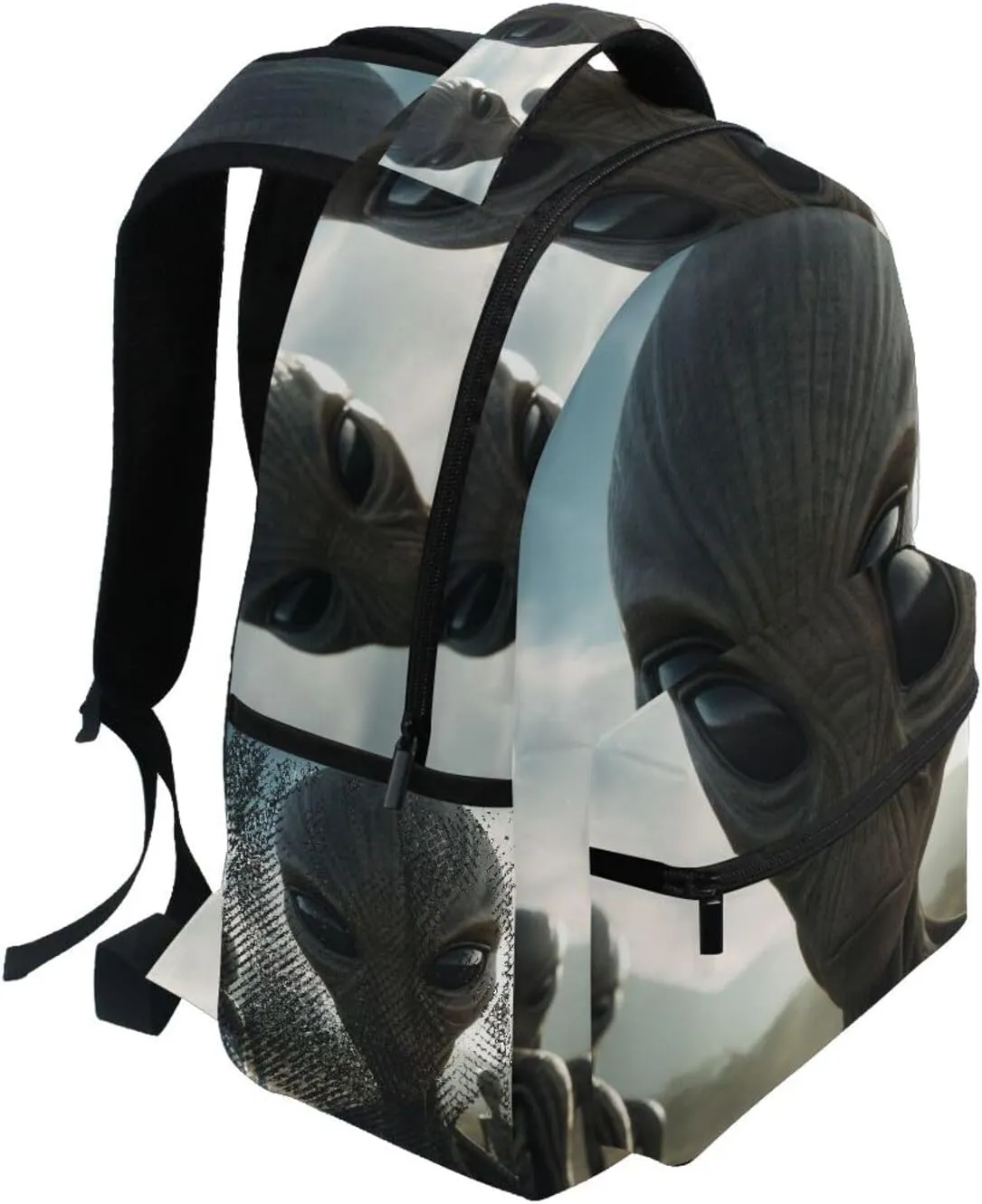 Backpack Aliens Flying Saucers Daypack Shoulder Bag Book Bag Lightweight Back Pack 11.4 ×16 In