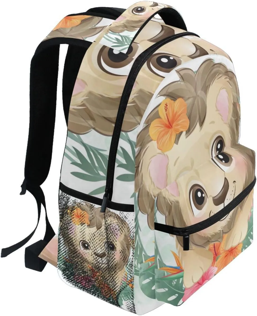 Backpack Lion Floral Butterfly Garland Daypack Shoulder Bag Book Bag Lightweight Back Pack 11.4 ×16 In