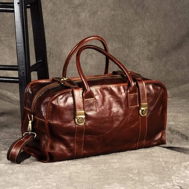Bag Vintage Luxury ManTravel Travel Duffle Proactive support Genuine Leather Men's Quality Wax Large Digital-first European Bags Fashion Leather Cow Perfect Oil