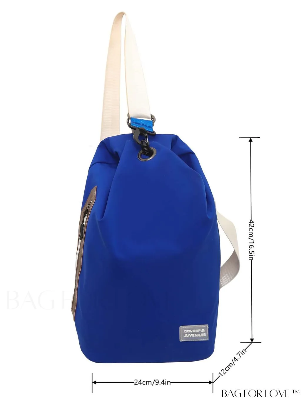 BagForLove - Blue Unisex Shoulder Bag: Simplistic Design, Zipper Closure, Multiple Pockets, Ample Capacity