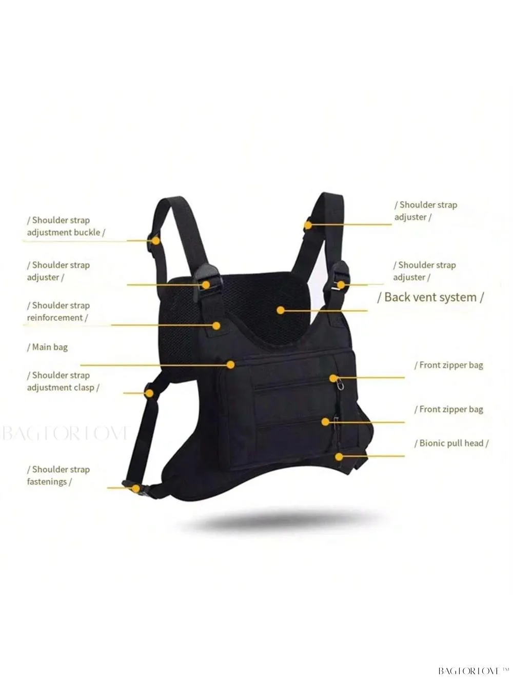 BagForLove - Hip Hop Inspired Chest Rig Vest Bag for Adventure Seekers