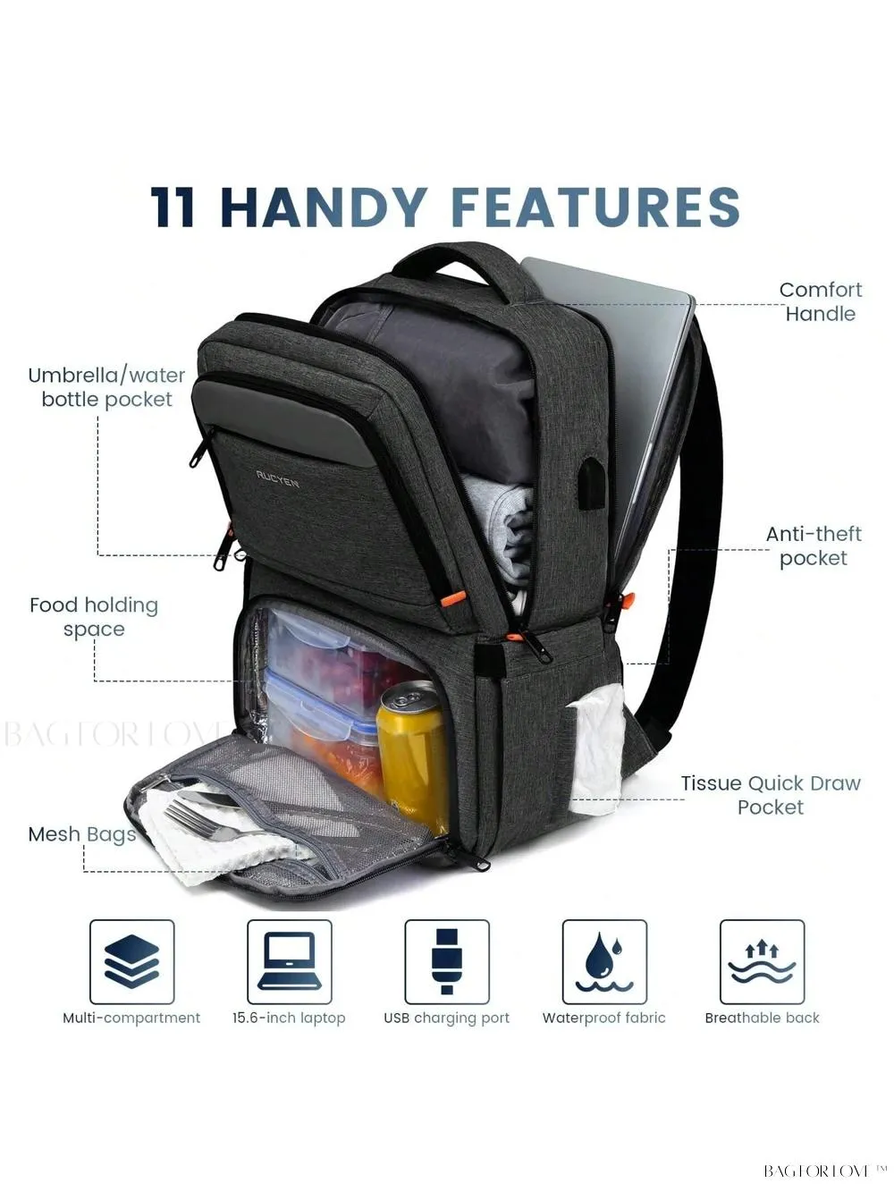 BagForLove - Insulated Cooler Backpack for Ladies' Picnic and Camping Needs