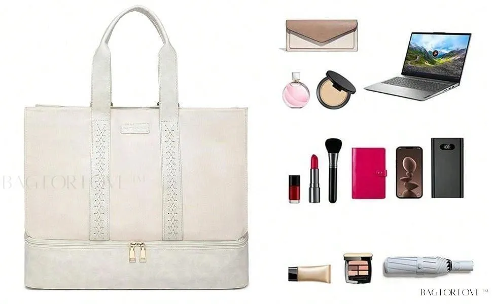 BagForLove - Large Tote Bag with Zipper for Woman's Travel Essentials