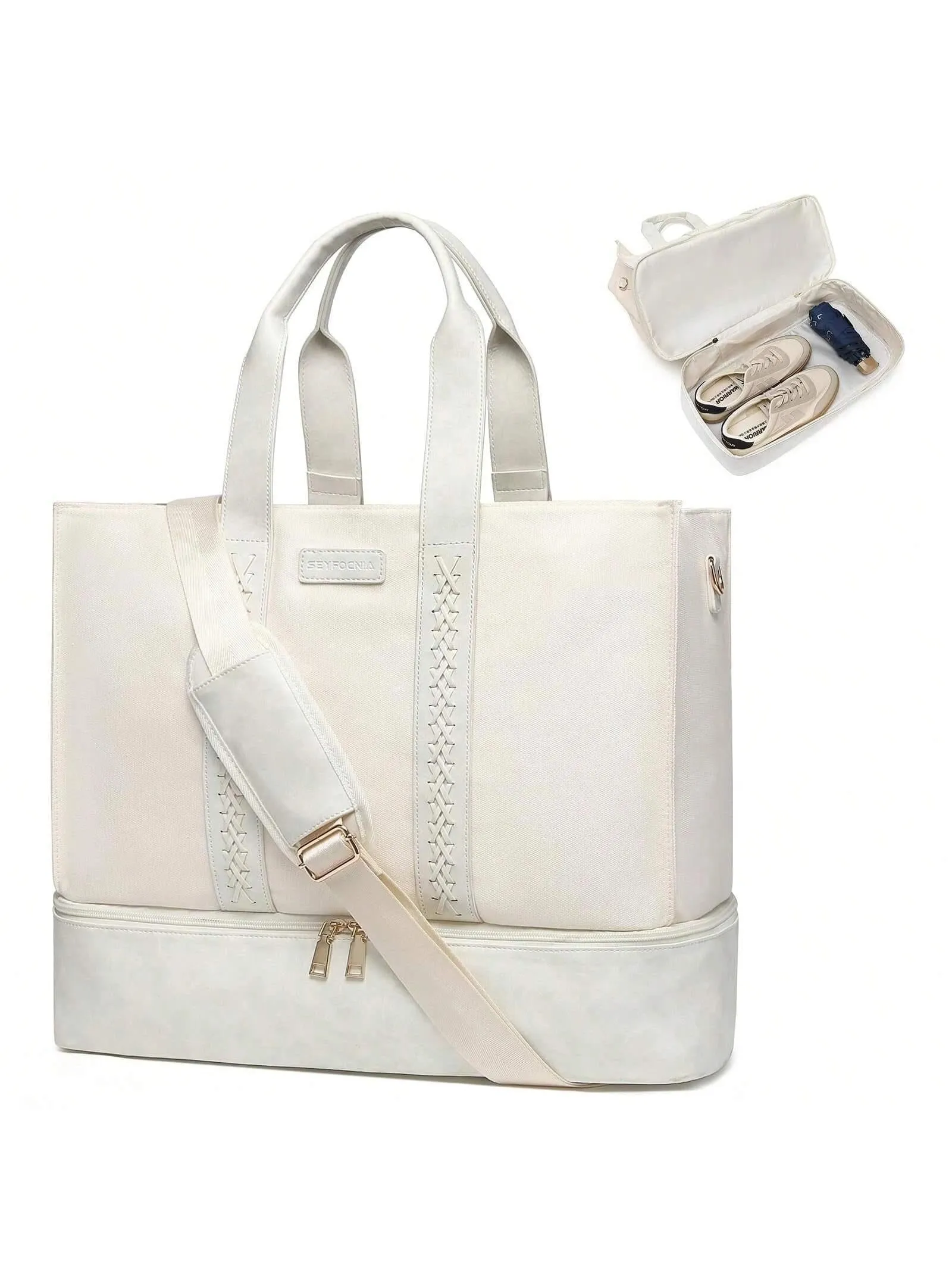BagForLove - Large Tote Bag with Zipper for Woman's Travel Essentials
