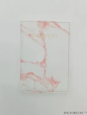 BagForLove - Minimalist PU Marble Passport Holder with Elegant Pattern Design