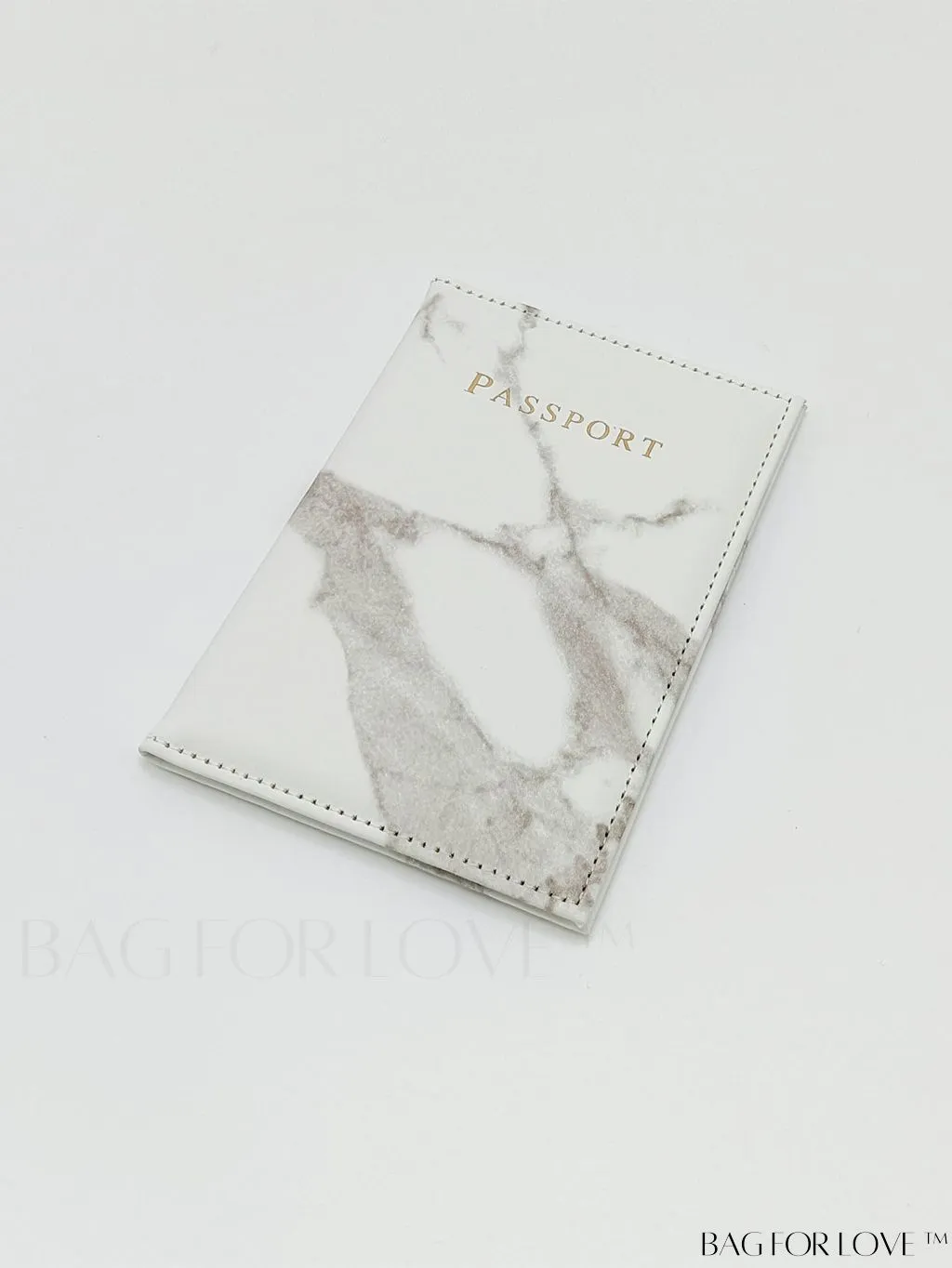 BagForLove - Minimalist PU Marble Passport Holder with Elegant Pattern Design