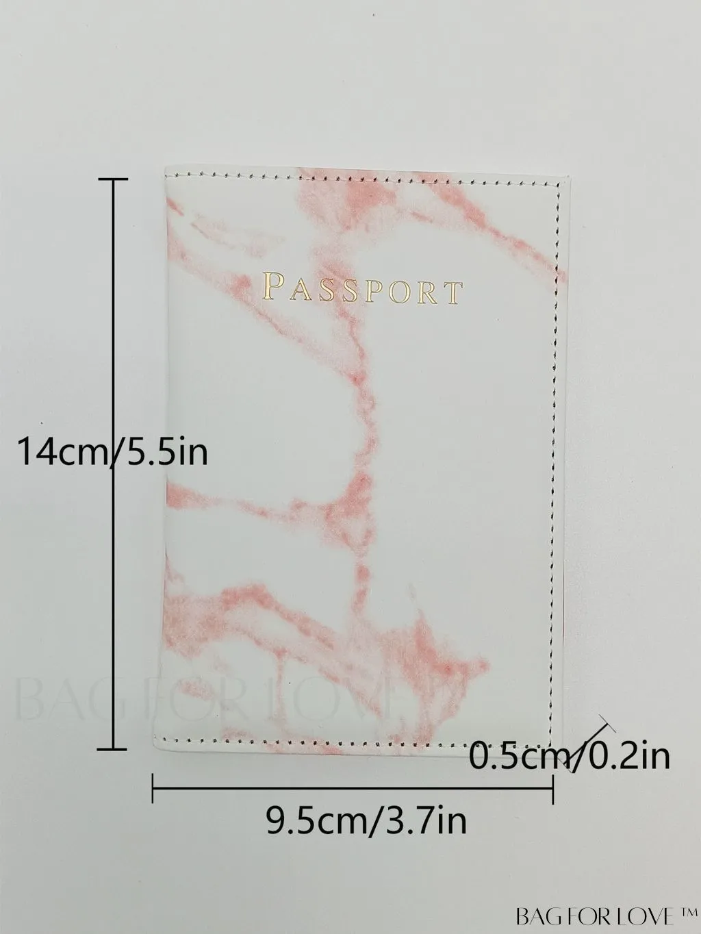 BagForLove - Minimalist PU Marble Passport Holder with Elegant Pattern Design