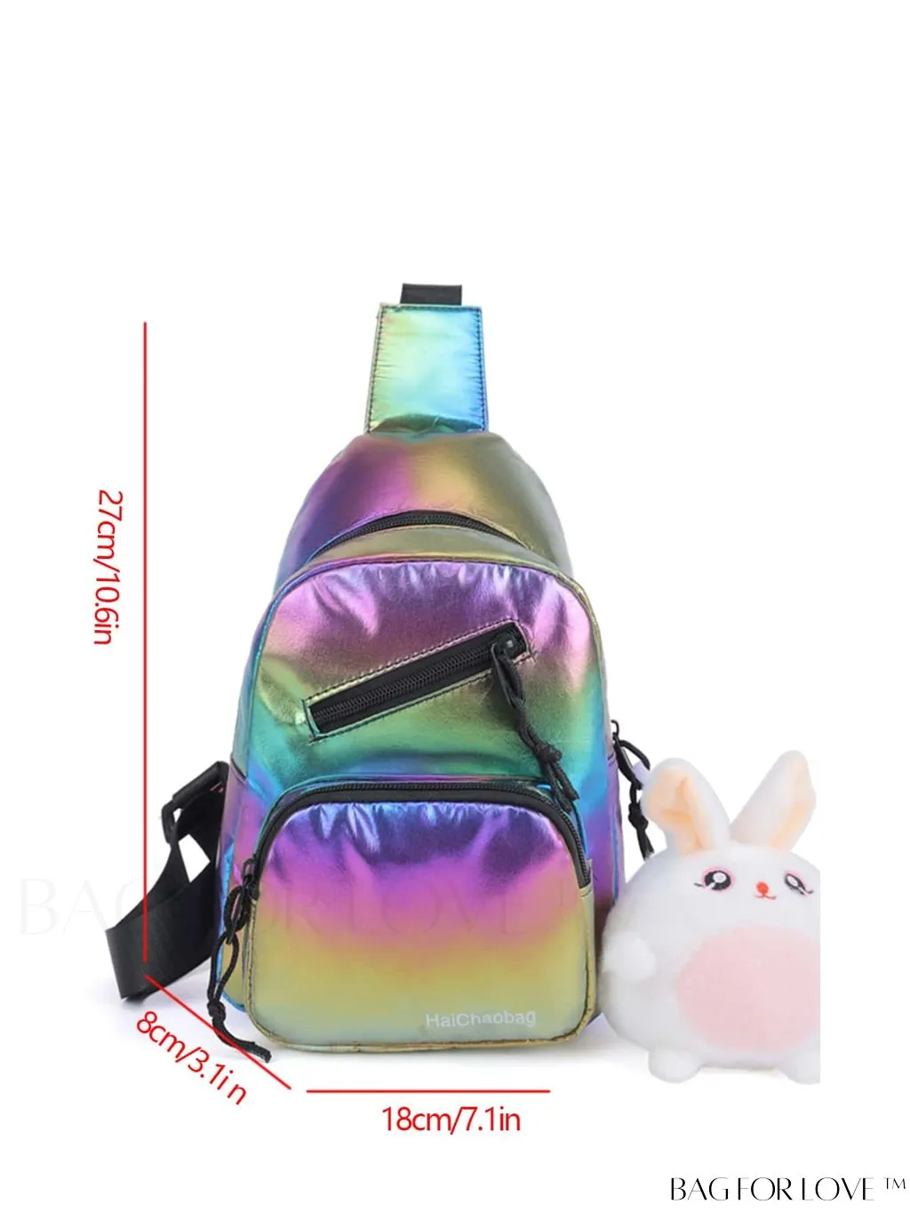 BagForLove - Multi-functional Front Zipper Chest Crossbody Shoulder Bag - Sleek Design, No Pendant