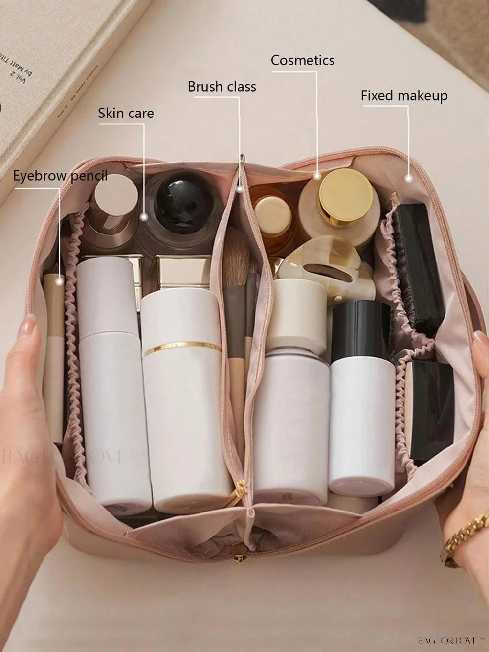 BagForLove - Stylish Toiletry Kit for Her - Portable and Space-Saving Design