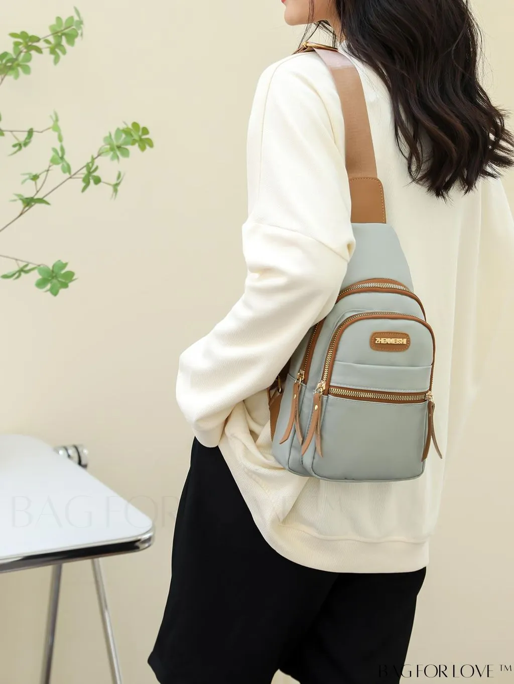 BagForLove - Versatile & Stylish Minimalist Color Blocking Crossbody Chest Bag with Multi-layer Design