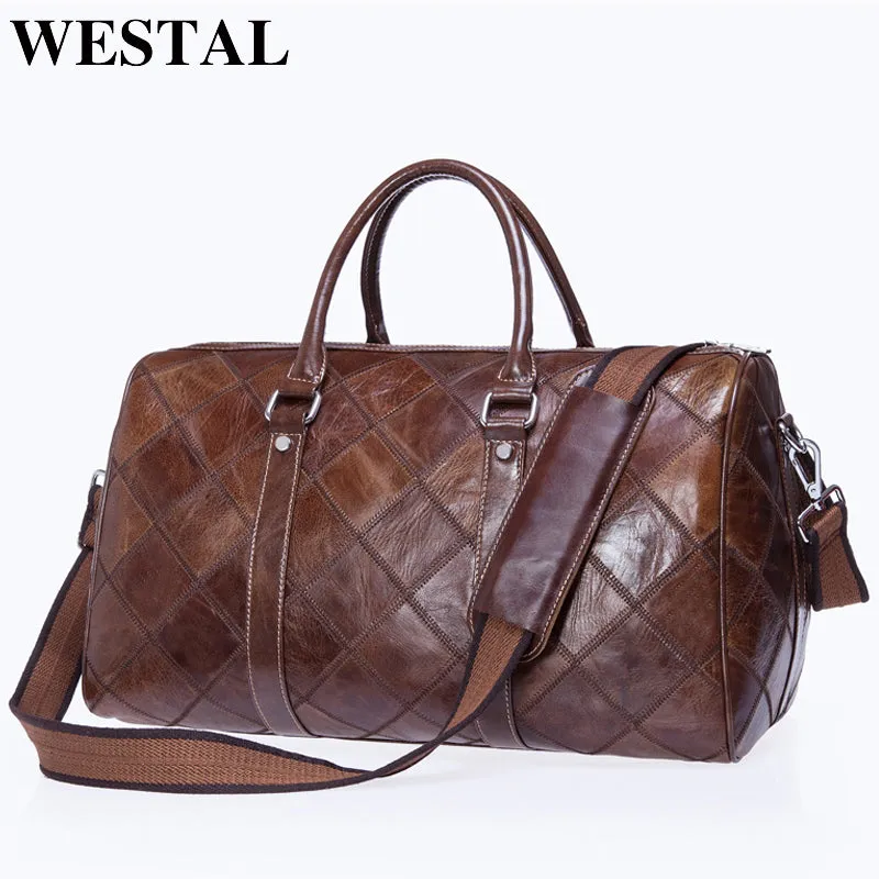Bags Travel Bag Bags Luggage 8883 Expert advice Travel Duffle and WESTAL Effortless on Suitcase Luggage Tote Leather Men's Genuine Carry Bags Big/Weekend