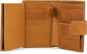 BAIGIO Genuine Leather Wallets for Men Trifold Wallet Card Holder Men Wallet RFID Blocking Coin Pocket